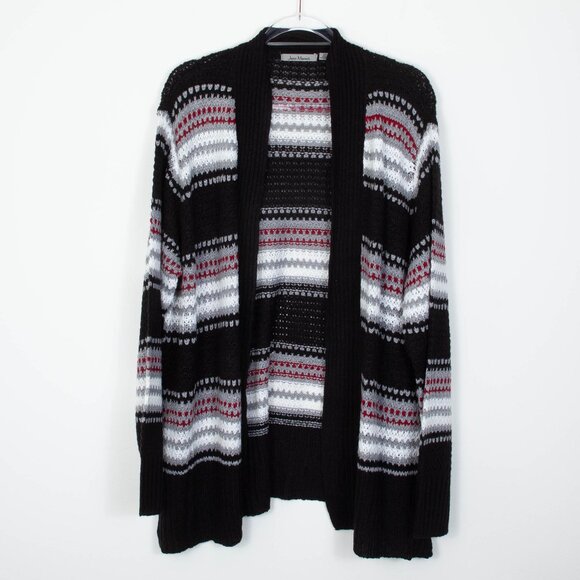 Jason Maxwell Womens Striped Open Front Long‎ Cardigan Size 2X Cozy Boho - Picture 1 of 6